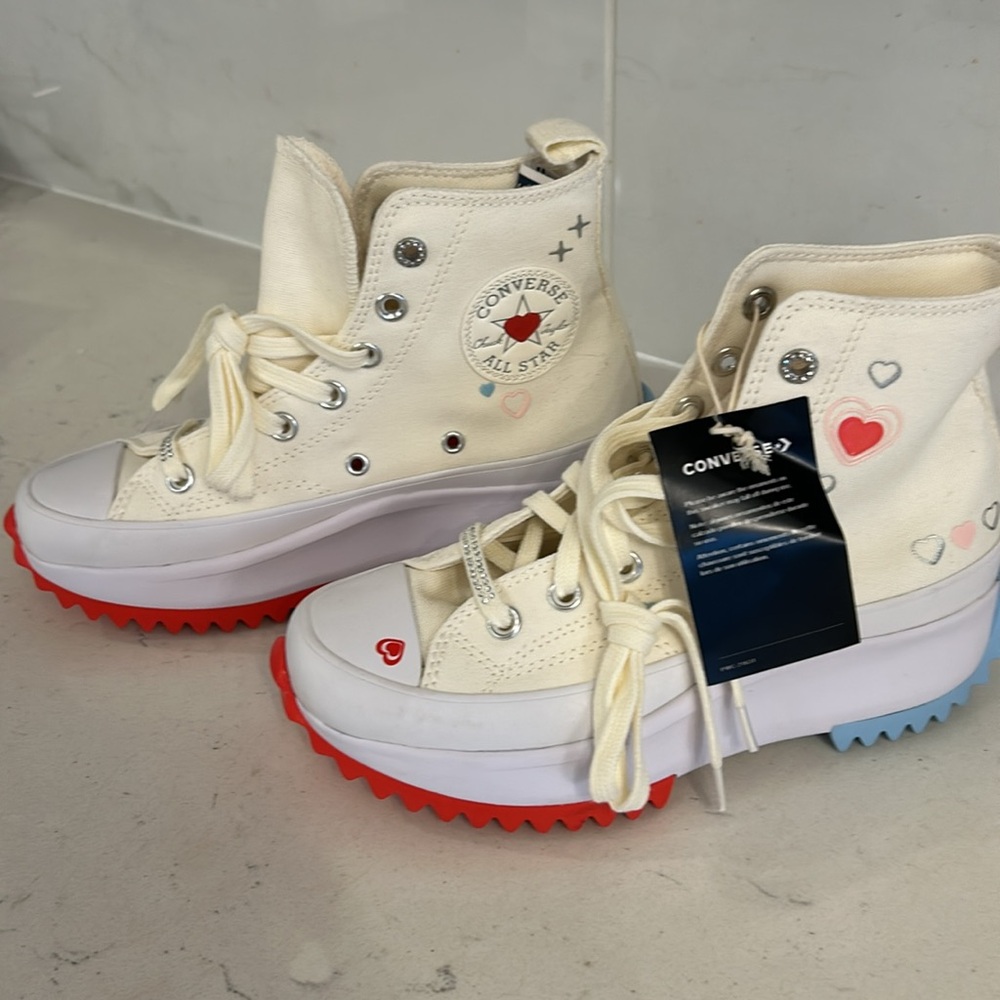 CONVERSE CHUCK TAYLOR RARE   Run Star Hike Platform Y2K HEART sneakers. - Picture 2 of 15